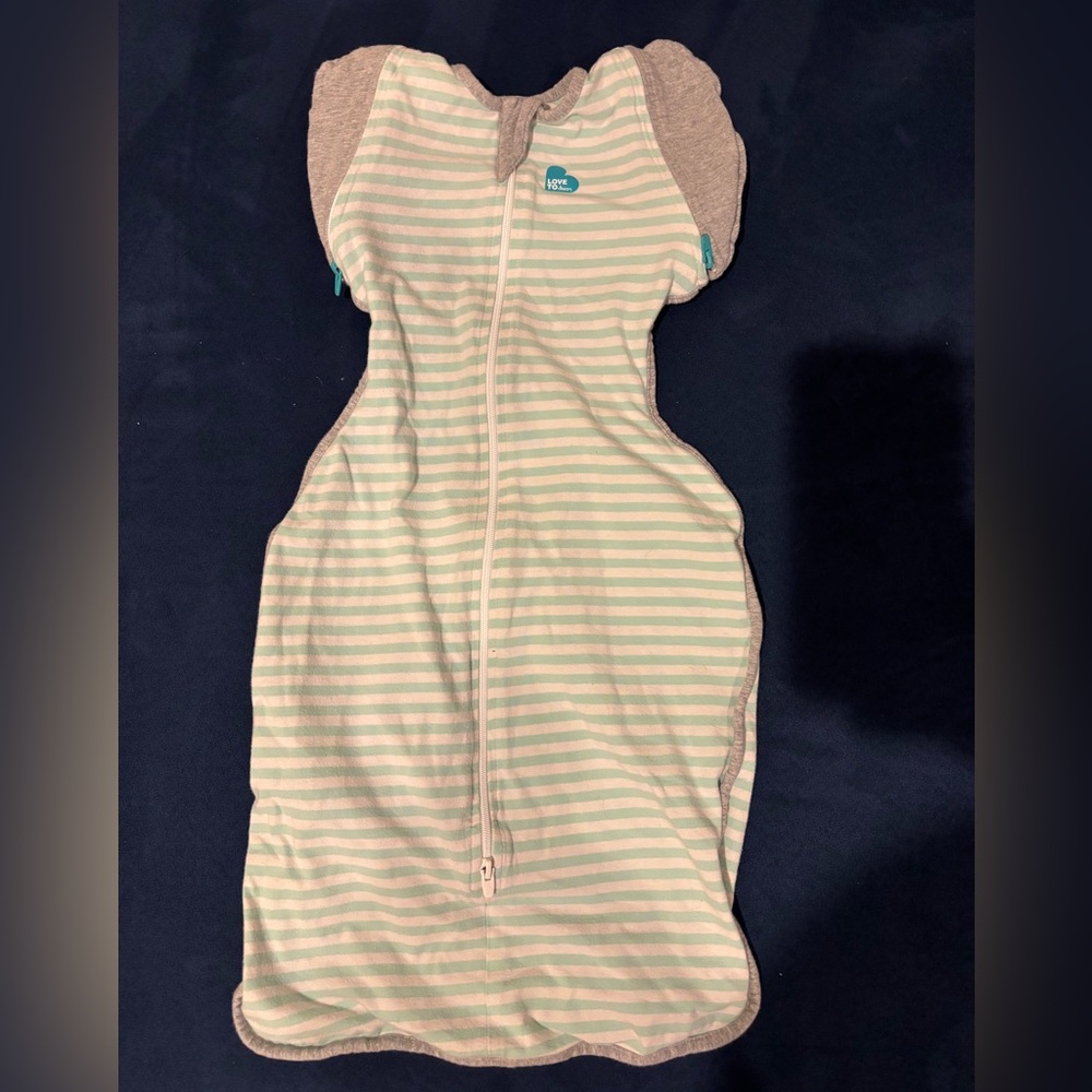 Love to Dream Mint and Gray Striped Sleep Sack